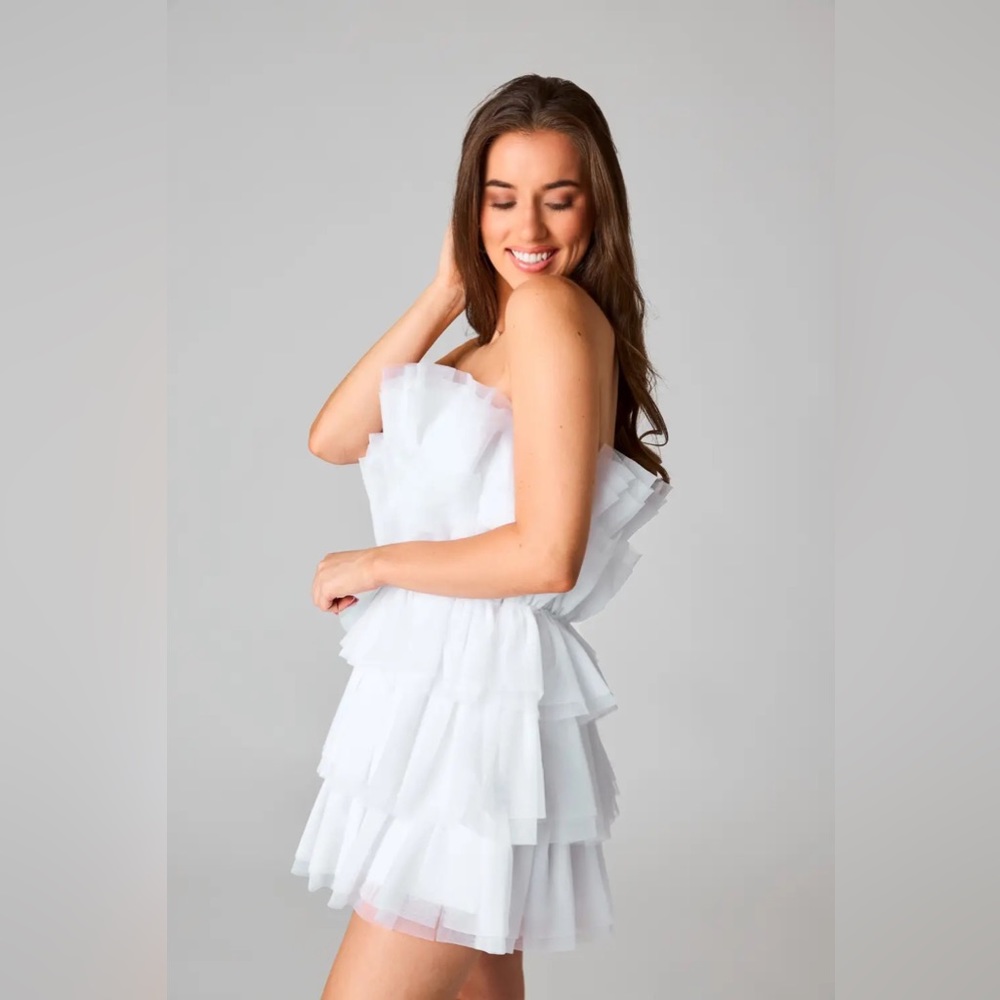 Powder Puff White Tulle Dress